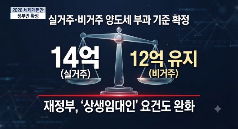 종부세 실거주·비거주 1주택자 기본공제 변경 내용을 보여주는 뉴스그래픽